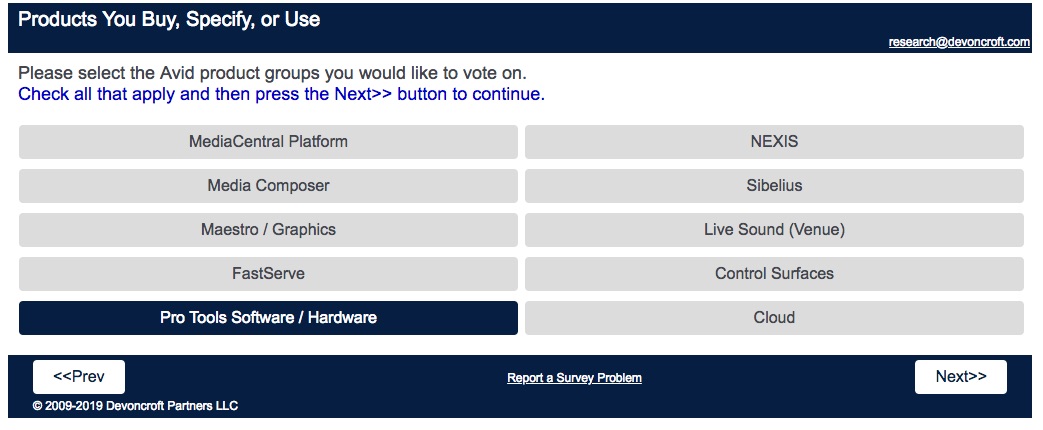 ACA Survey Products You Buy, Specify or Use