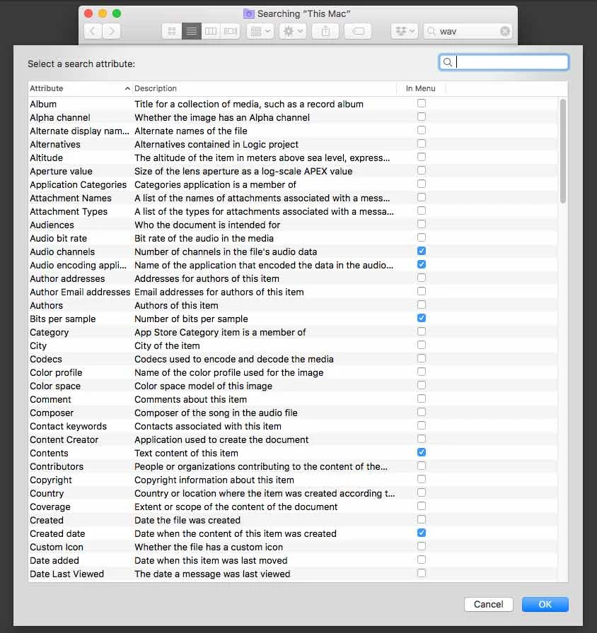 Additional Search Terms In Finder