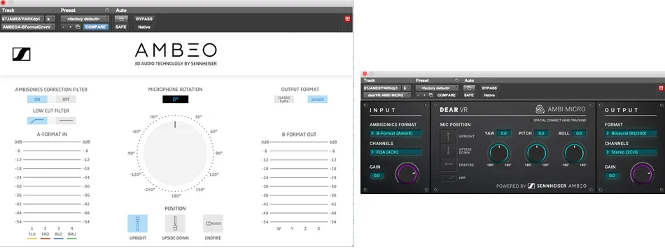 Sennheiser Ambeo and Dear Reality Ambi Micro Plug-ins