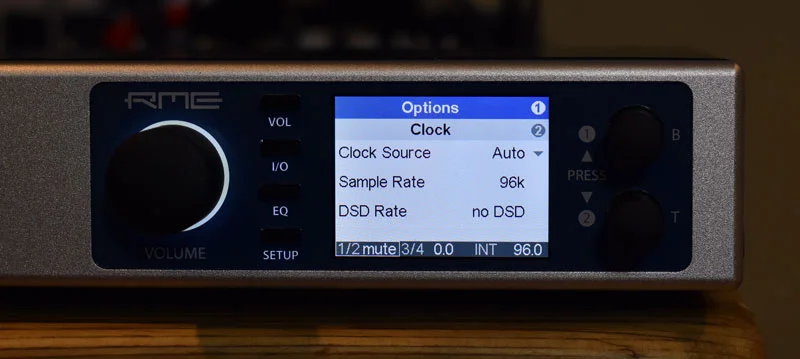 The RME ADI-2 Pro screen is very bright and clear.