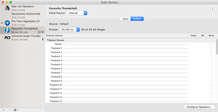Audio Devices Window