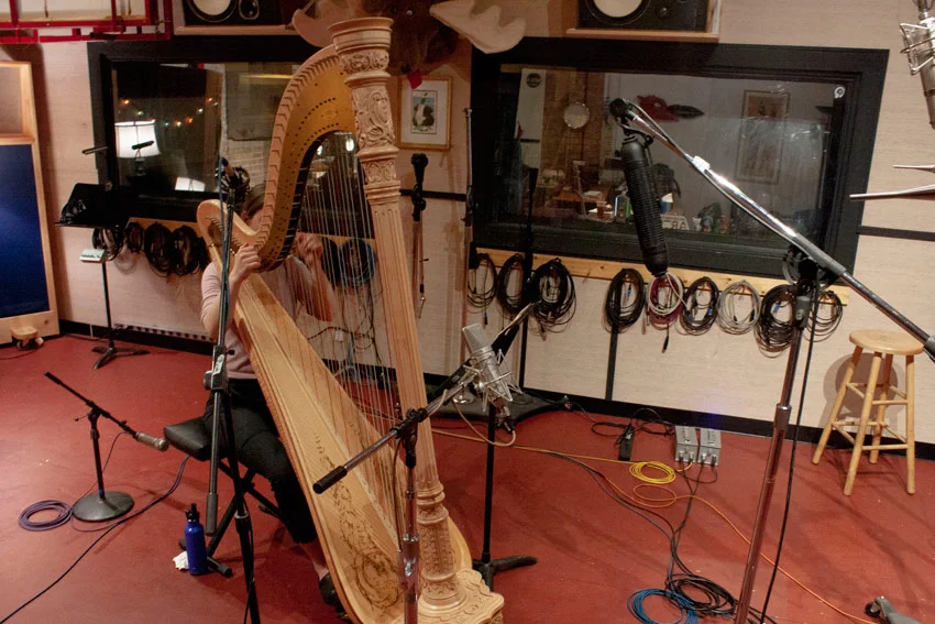 recording a harp with Ribbon Mics in Blumlein