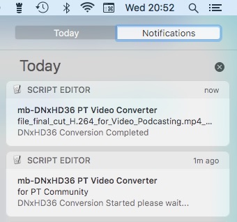 Conversion completed notification