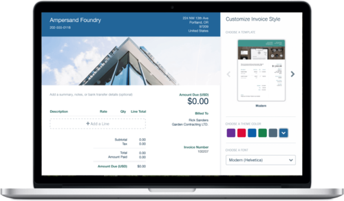 Freshbooks on a laptop