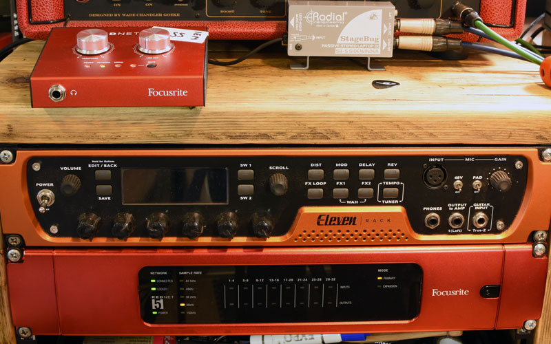 Focusrite Rednet 5 HDX Bridge with Rednet AM2 monitor amp.