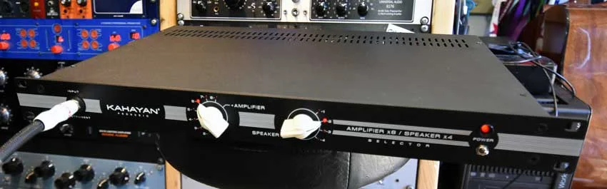 Front panel of the Kayahan 8x4 Amp/Speaker switcher.