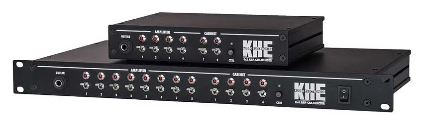 The two units in the KHE Audio Electronics Amp/Speaker switching range. The 4x2 and the 8x4.