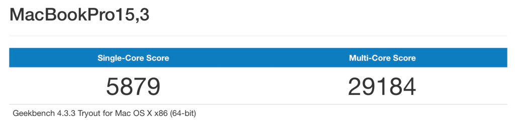 8-Core MacBook Pro Geekbench results