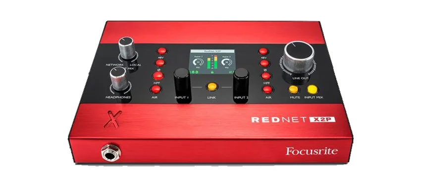 Focusrite Rednet X2P Dante audio interface.