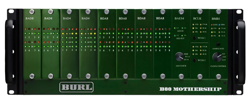 The Brul B80 Mothership fully loaded with AD and DA converter cards.