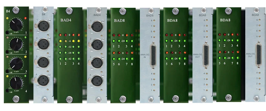 Some of the Burl B80 Mothership I/O option cards.