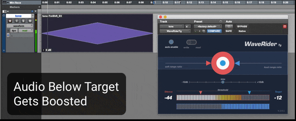 Animation of Waverider working on a tone