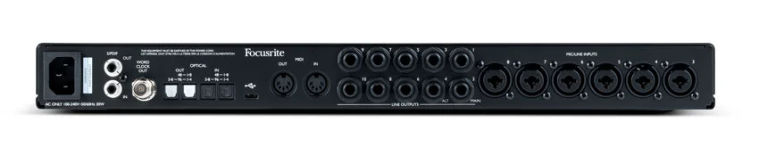 The rear of the new 3rd Gen Scarlett 18i20 interface.