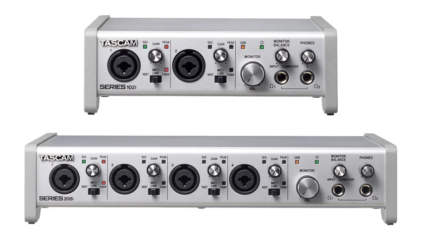 The Tascam SERIES 102i and 208i USB Audio and MIDI interfaces