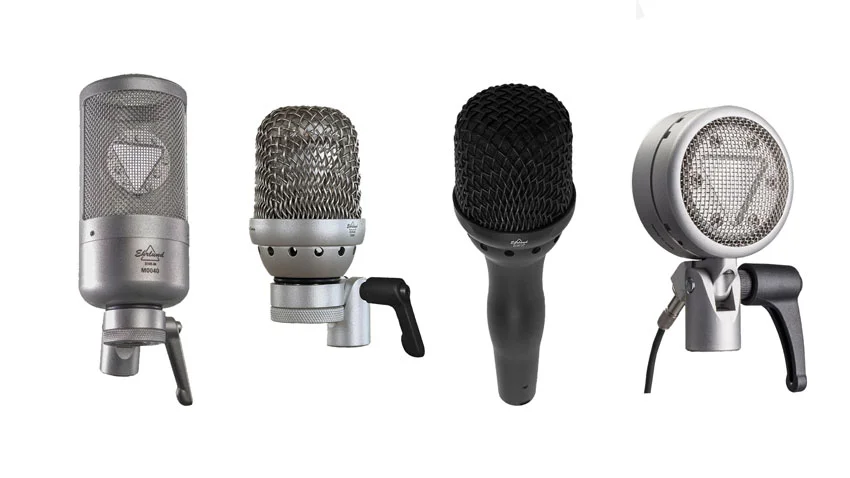 Four of the current range of Ehrlund microphones.