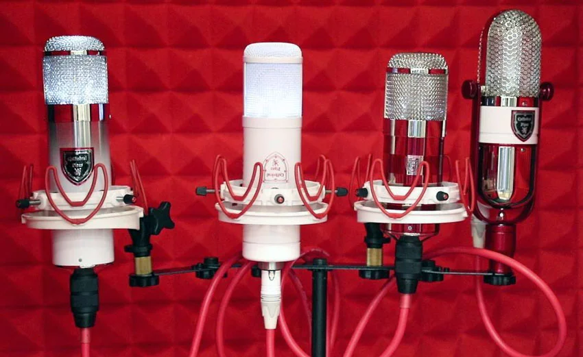 Some of the range of Cathedral Pipes microphones.