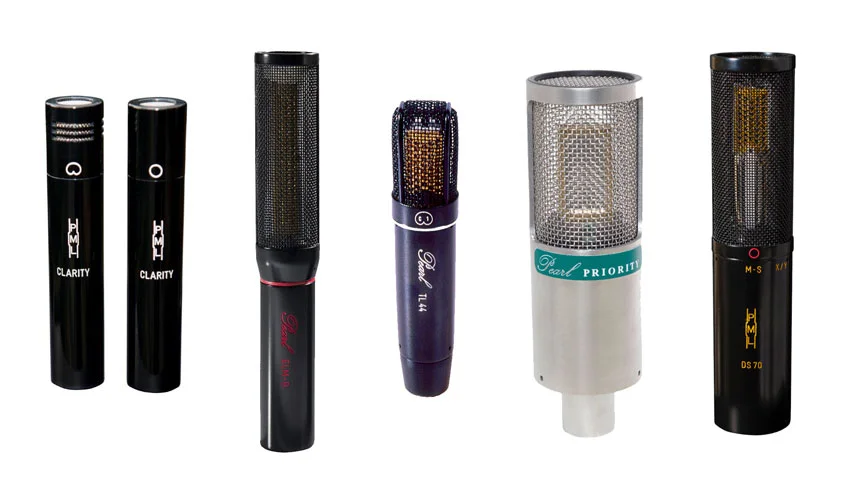 Some of the 13 mics in the Pearl Microphone range.