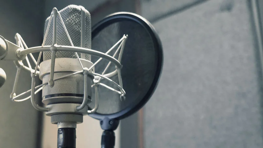 Using a mic without a Pop Filter is never a good idea on a vocal recording.