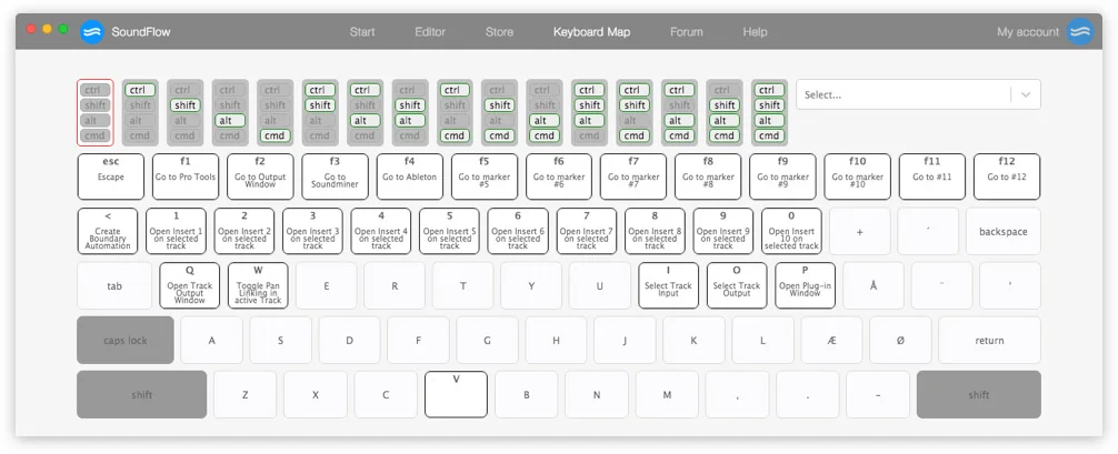 SoundFlow Keyboard Map - Click on this to see a larger version…