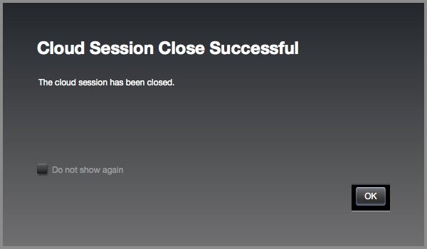 iLok Cloud Session Close Successful