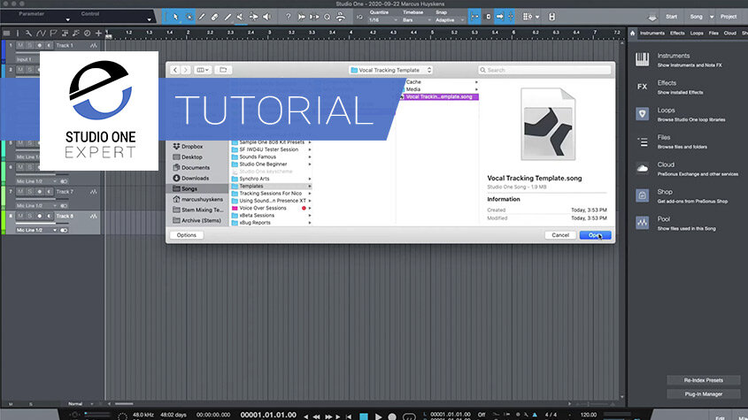How To Build A Vocal Tracking Template In Studio One 5 Free Tutorial Production Expert