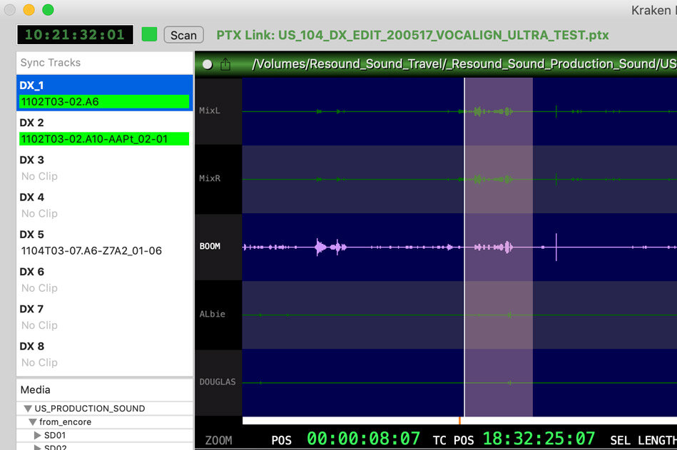 Kraken Waveform Tool Panel