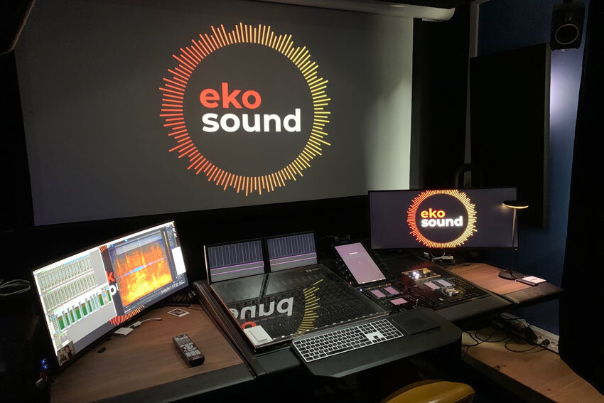  Ekosound opted for the complete Avid S6 console with producer desks, DAD MOM panel, script tray, screen brackets and keyboard tray.  