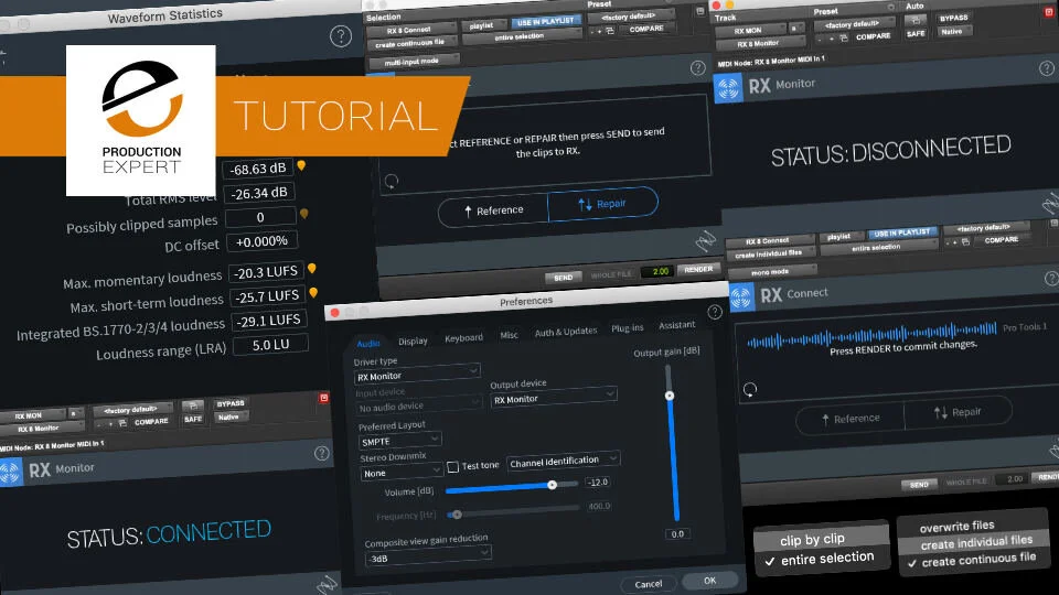 How to Use iZotope RX Connect And RX Monitor Plugins Expert Tutorial Production Expert