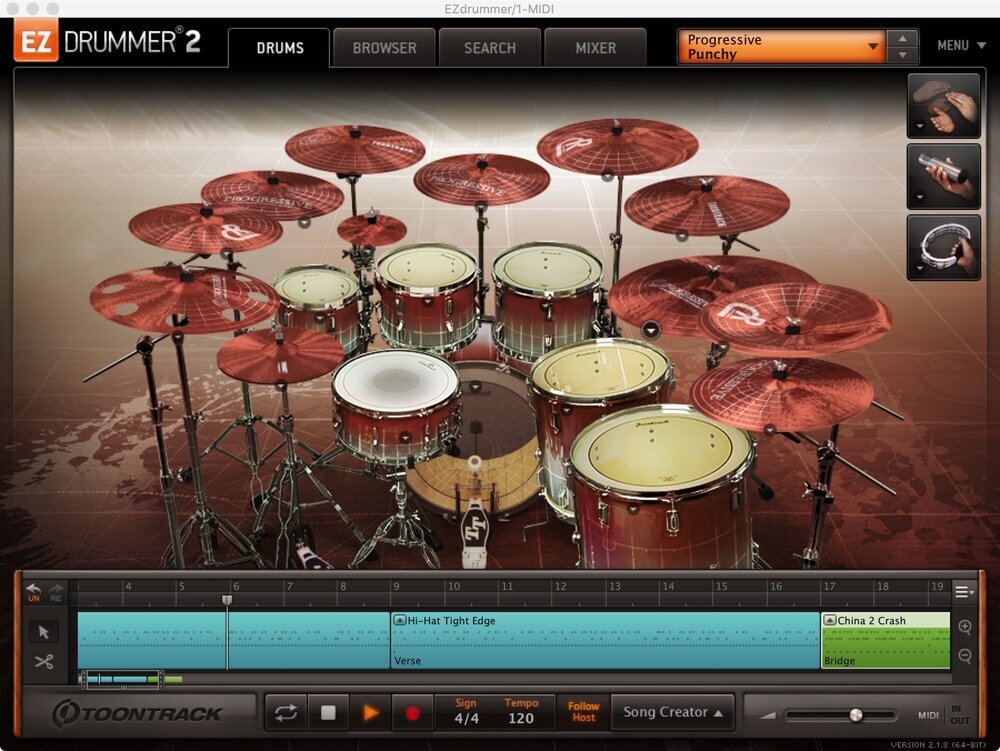 mt power drumkit 2 grooves rock beats