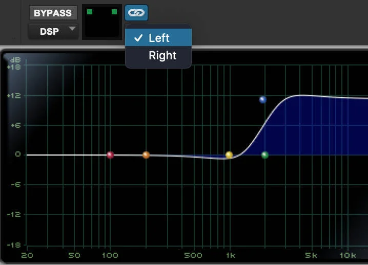 Pro Tools EQ7 Split EQ Left Channel