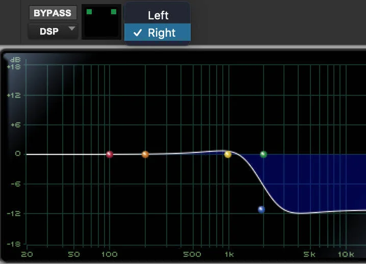 Pro Tools EQ7 Split EQ Right Channel