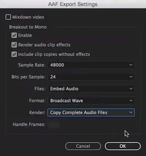 How To Create A Pro Tools Friendly AAF From Adobe Premiere | Audio ...