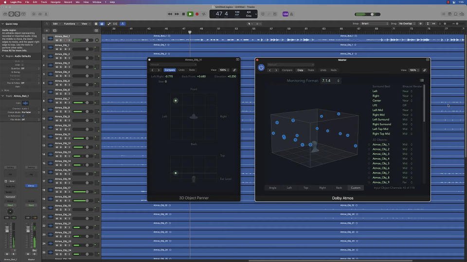  Dolby Atmos in Apple Logic Pro 10.7 