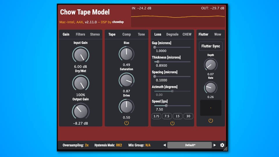 Free Plugin - Tape Model From ChowDSP
