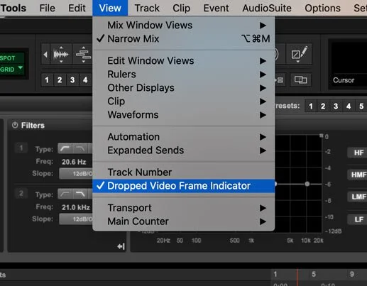 video dropped frames indicator