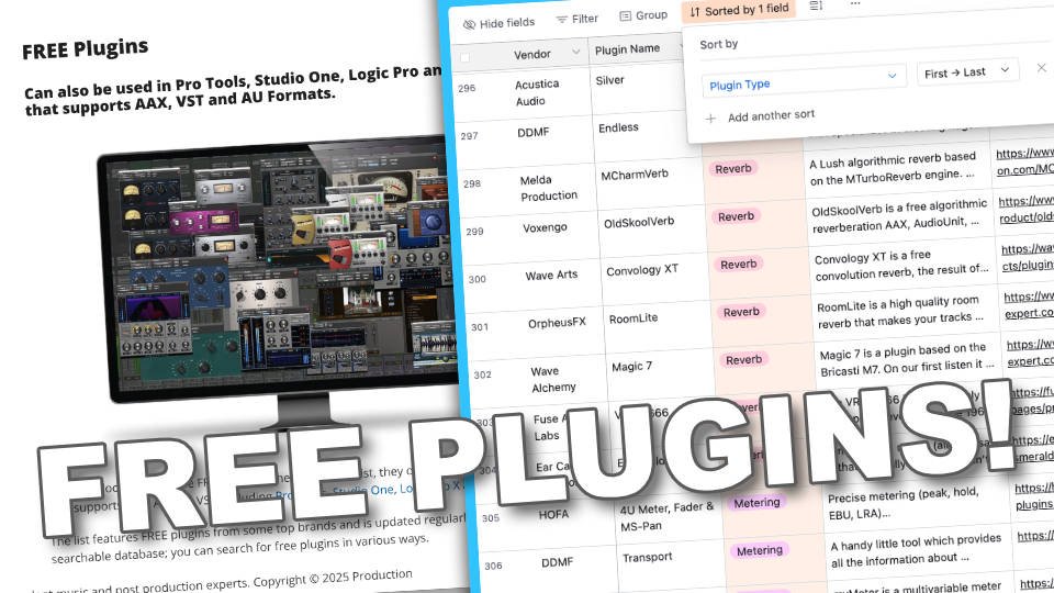 Over 550 Free Plugins For Pro Tools And Other DAWs In Our Searchable ...