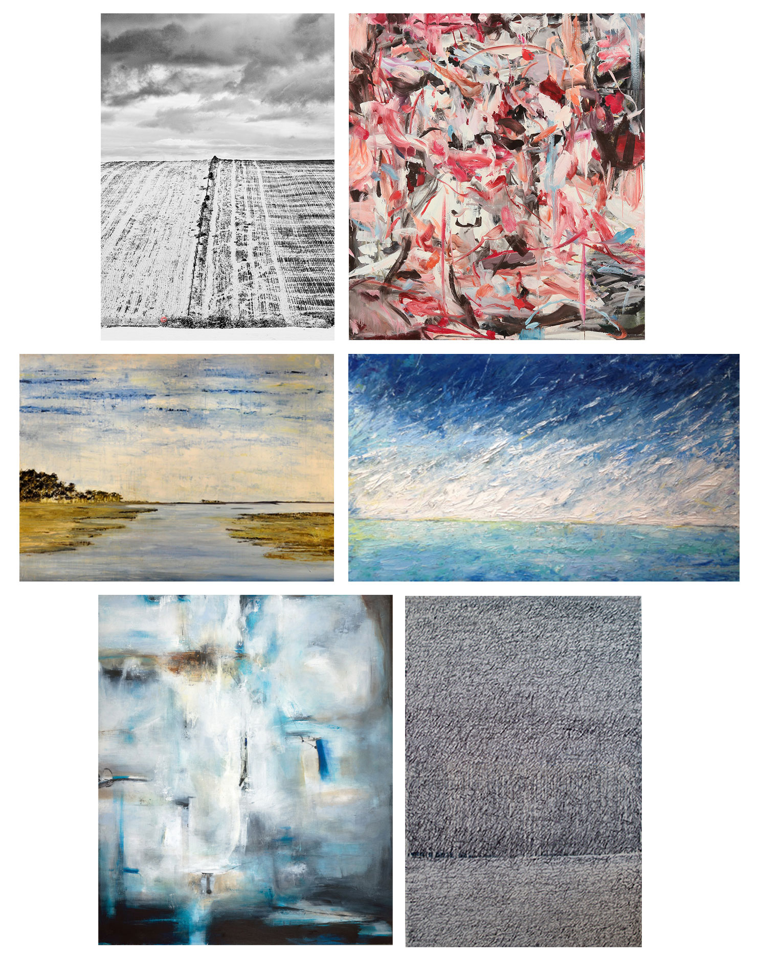 Artists: Brian McCloud, Sherrie Franssen (Dolby Chadwick Gallery), Manok Cohan (Barndiva), Alison Haley Paul (Aerena Galleries), Sargam Griffin and Anastasia Faiella (Aerena Galleries)