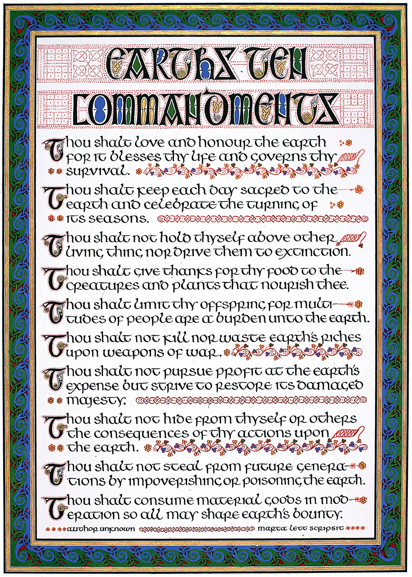 Earth's Ten Commandments