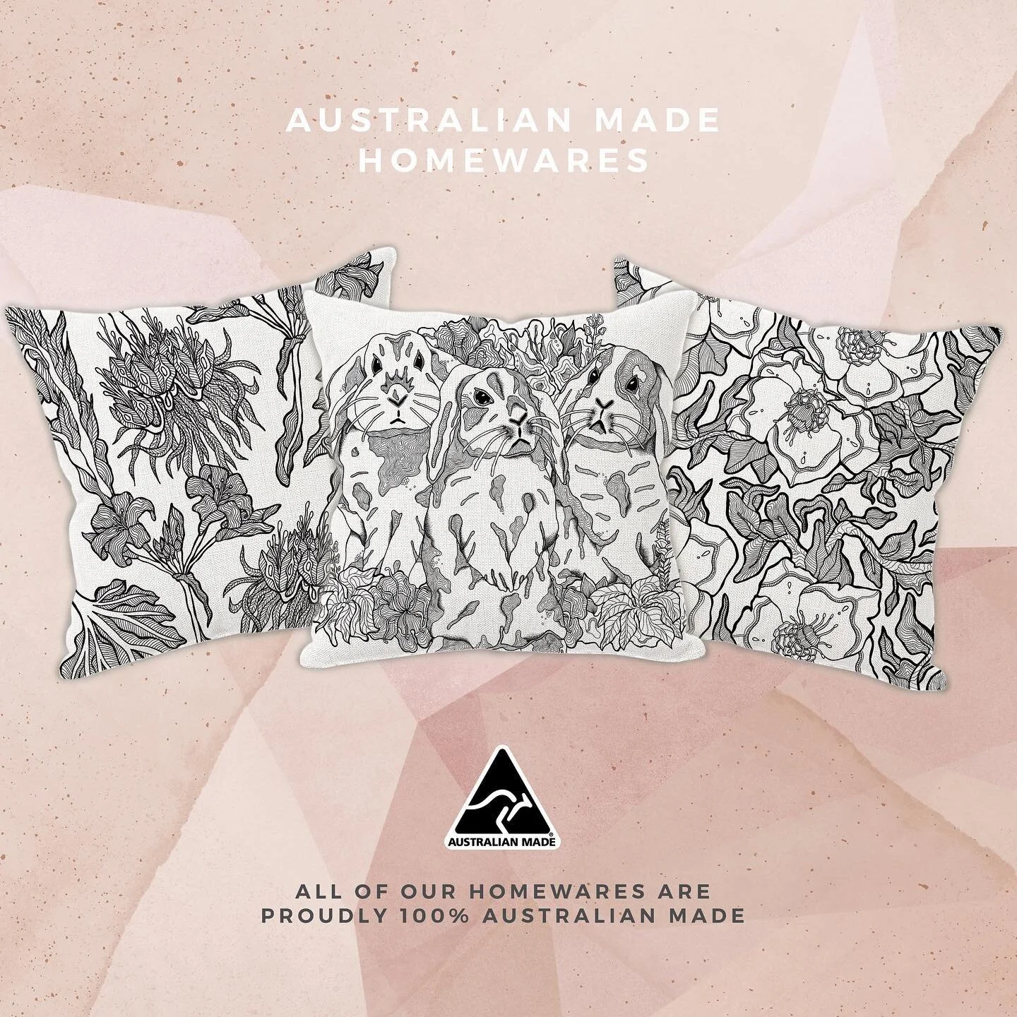 Support local makers this Christmas with handmade gifts 🌸 

100% Australian made cushions. Original illustrations printed onto Australian made linen, includes an eco-insert made from recycled post consumer water bottles. Plant our thank you cards se