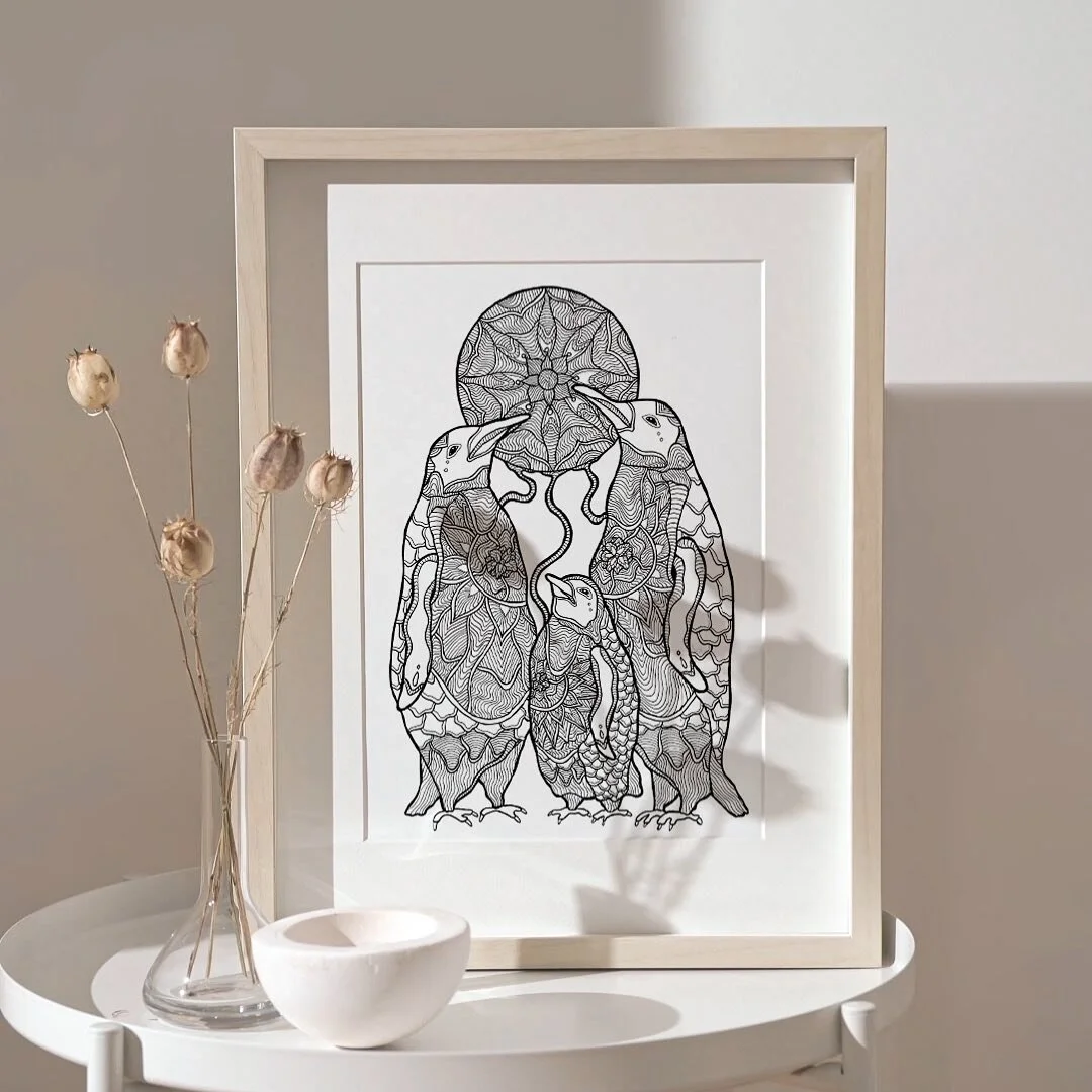 D I V I N I T Y 🪐 honour your commitments and stay connected to your roots

A3 Art Print, DM if you want framing included

https://www.katkilburn.com/atfirstflight/divinity

#penguins #atfirstflight #family #connected  #artprint #divinity #blackandw