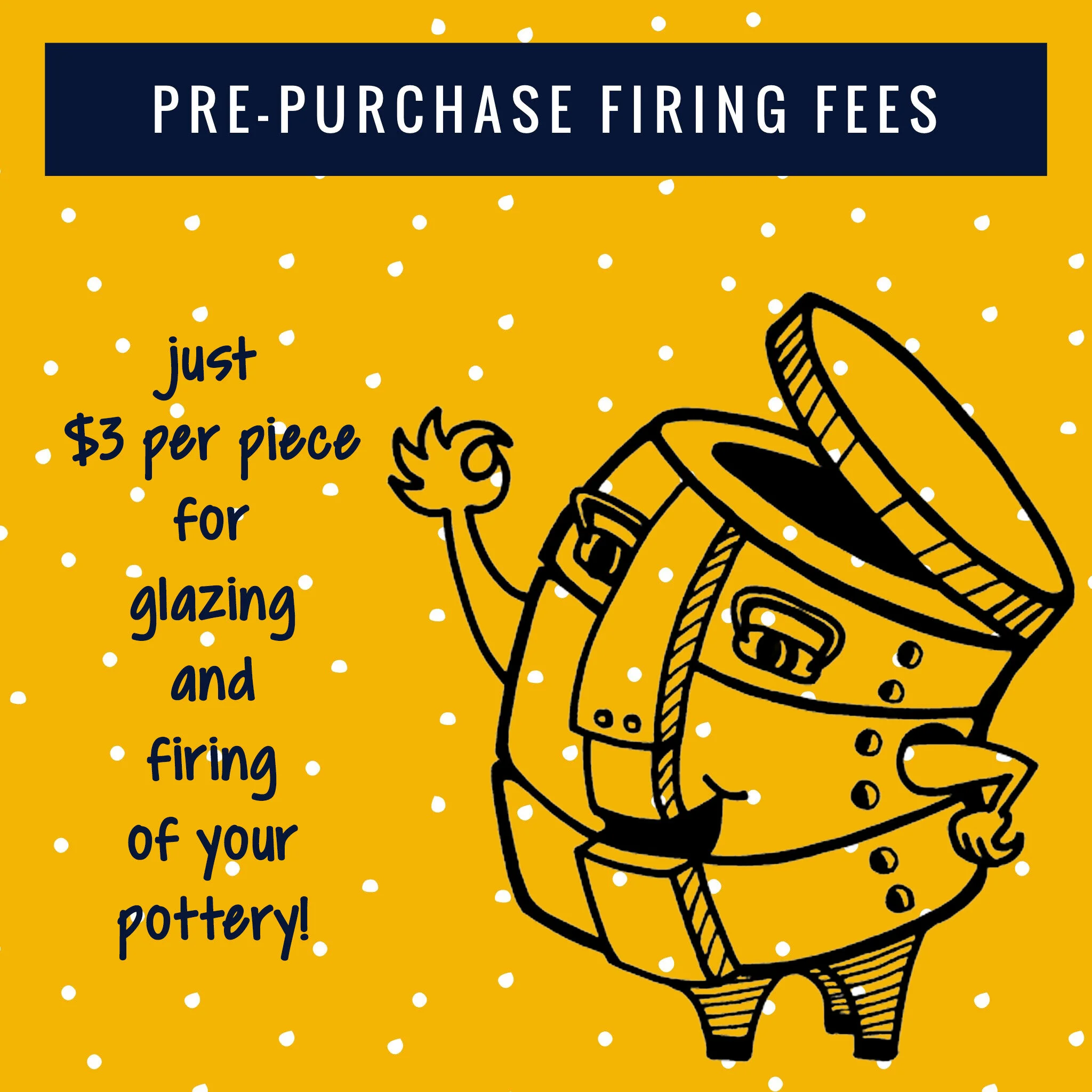 Firing Fee ($3 per piece) for Paint at Home Pottery