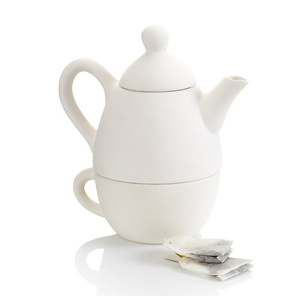 Tea Pot Unpainted, Ready for Glaze Bisque