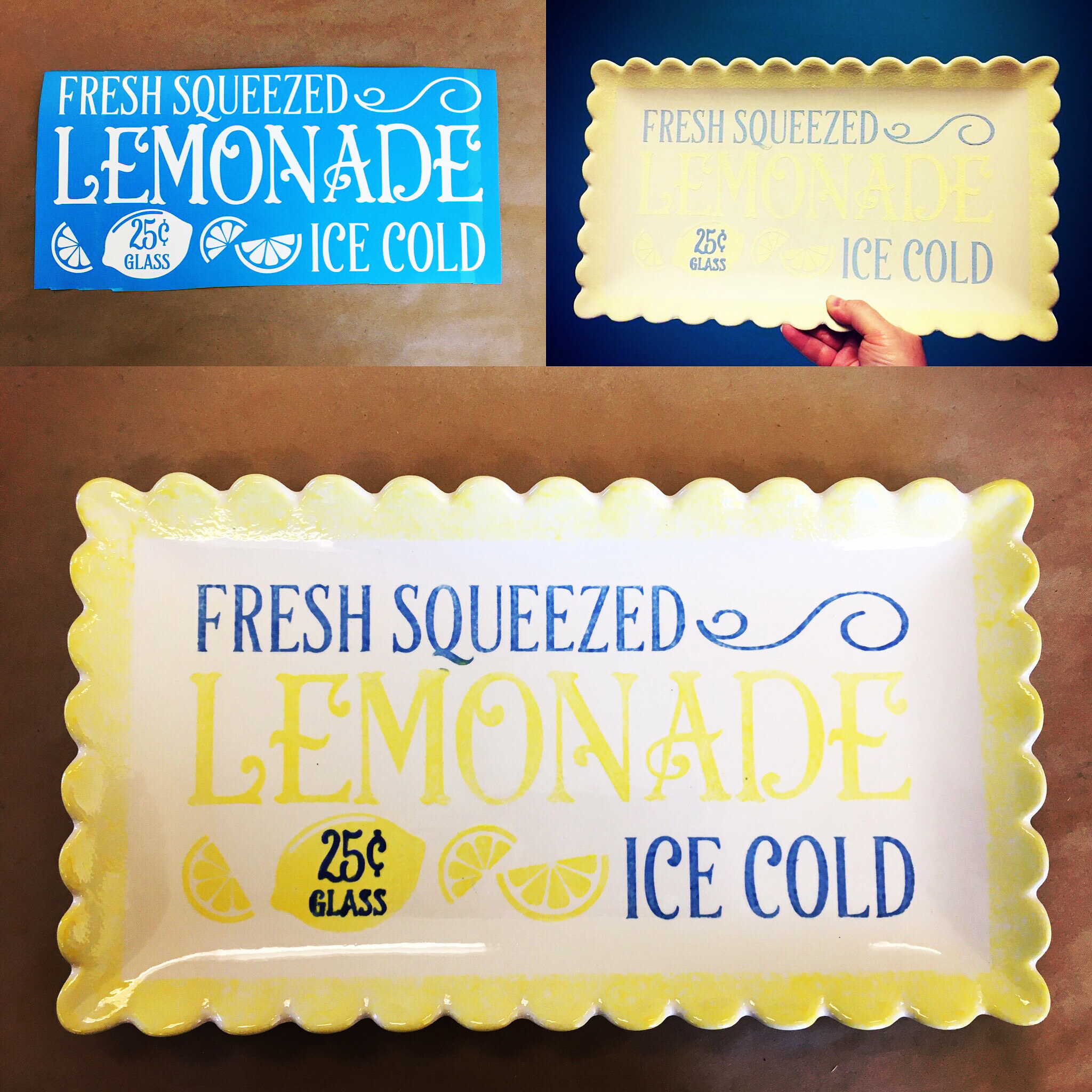 Adhesive Design Stencil Fresh Squeezed Lemonade 25 Cents A Glass 5 75 X 11 5 Inches The Pottery Piazza