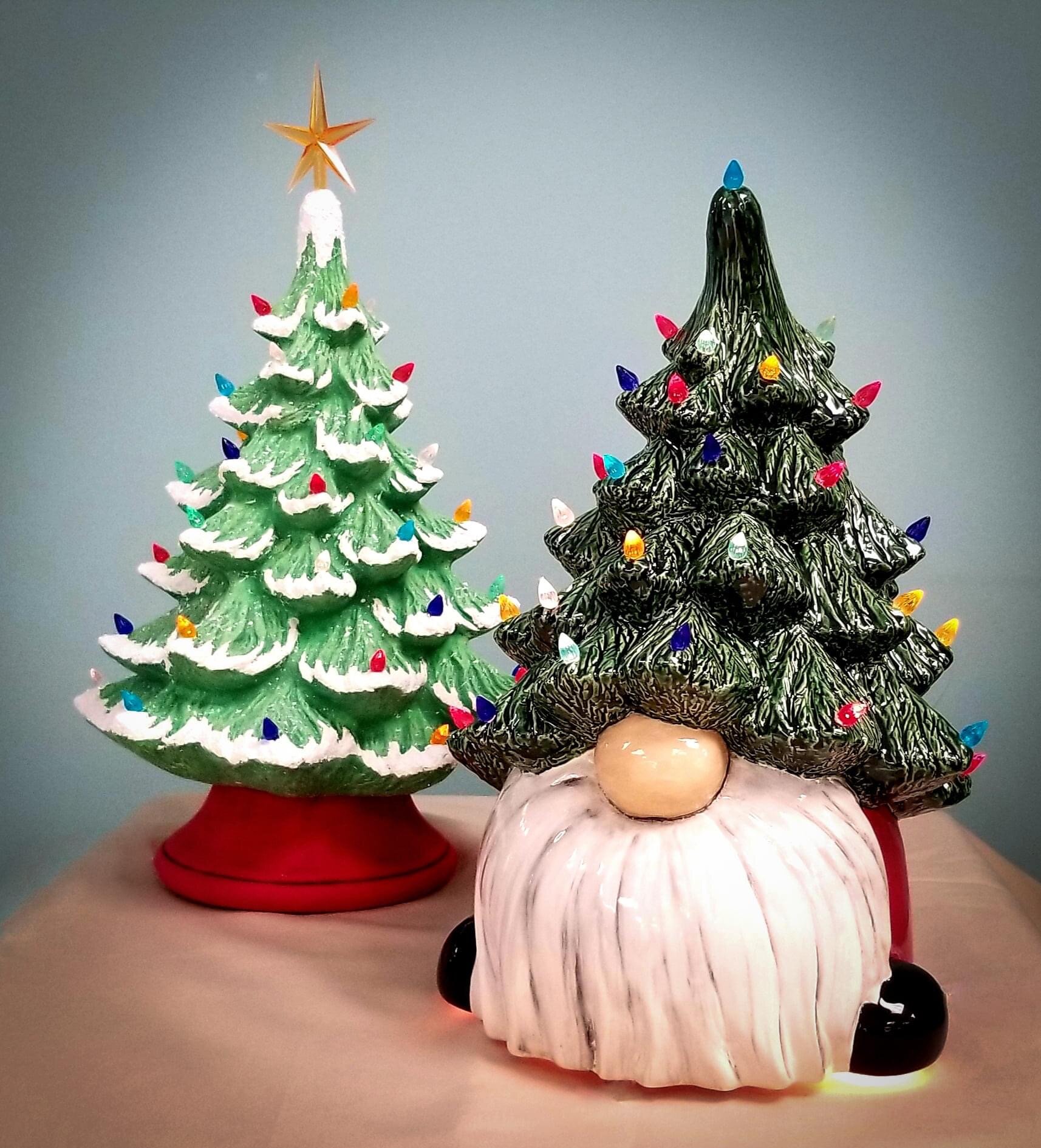 Paint Your Own 13.5 Inch Lighted Gnome Christmas Tree w/ Electrical Kit and  Colored Bulbs — The Pottery Piazza