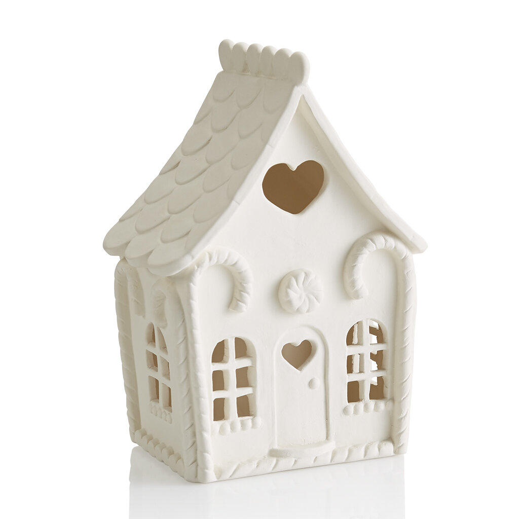 Paint Your Own Gingerbread House Light-Up with Electrical & Plastic Bulbs