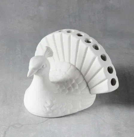 Paint Your Own Peacock Pencil Holder