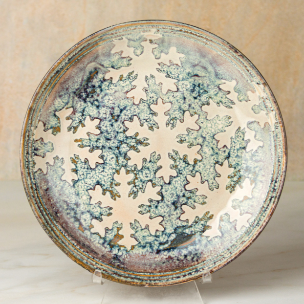 Snowflakes on Stoneware Pottery Painting Class