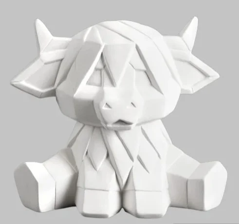 Paint Your Own Highland Cow Facet-ini