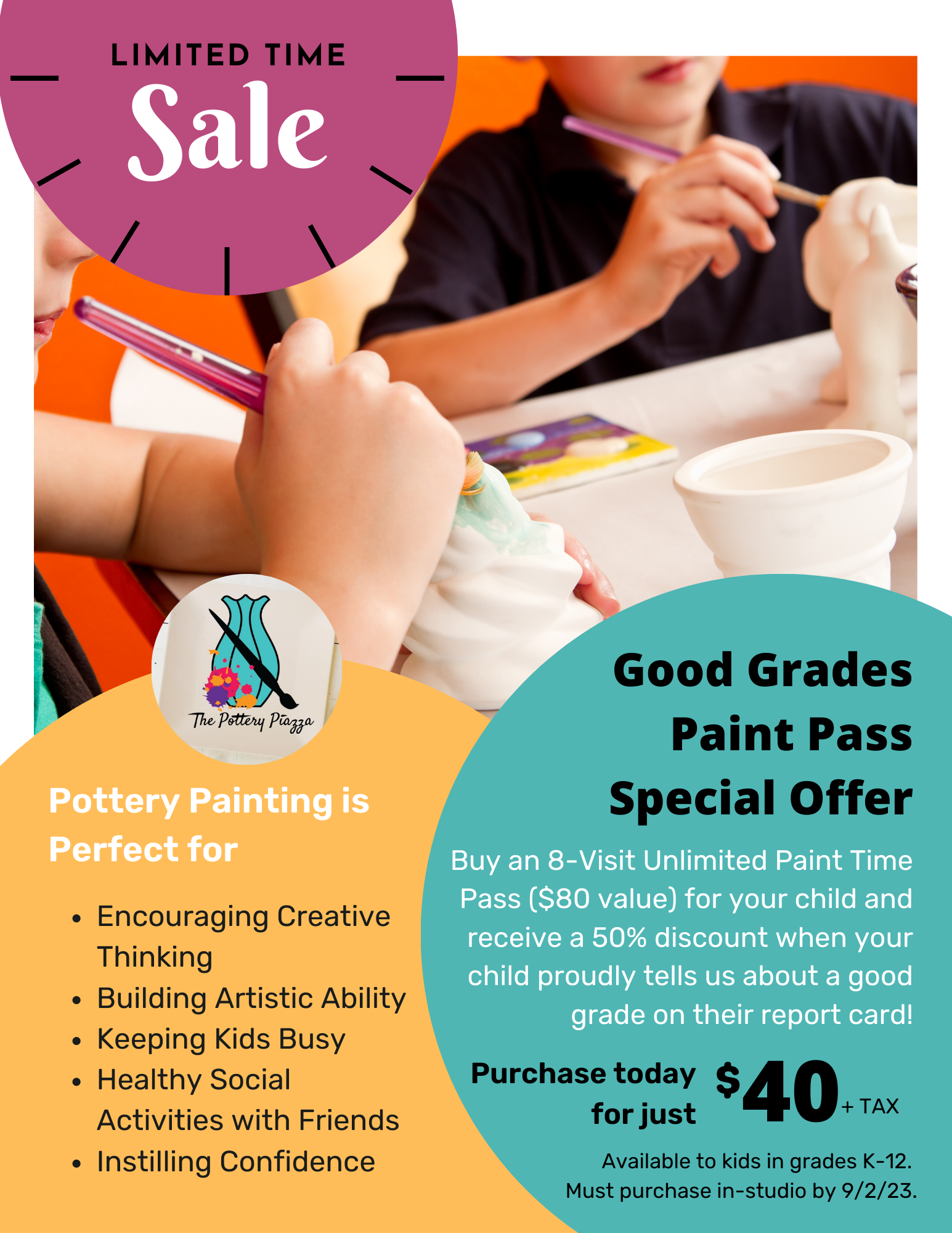 PTSA Pottery Paint Night: March 22. Order by March 6th