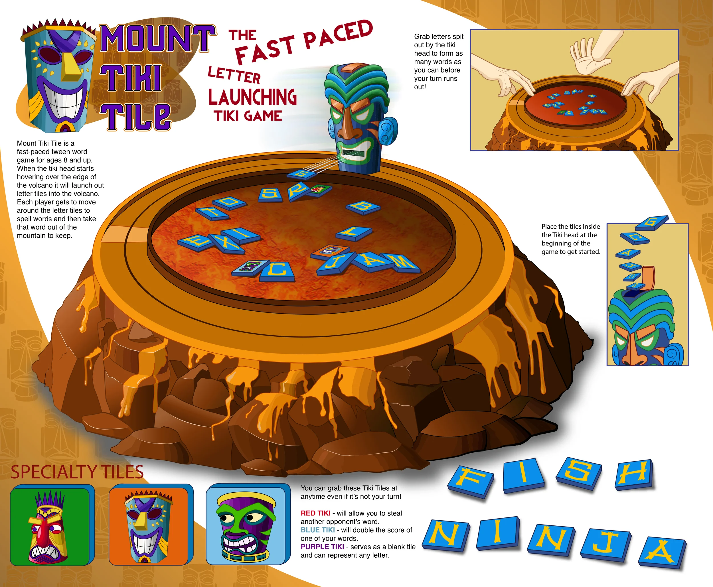 Mount Tiki Tile word game